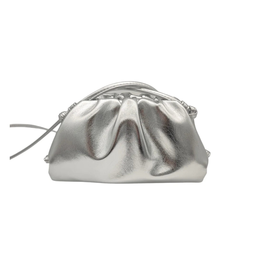 Silver smooth pouch bag