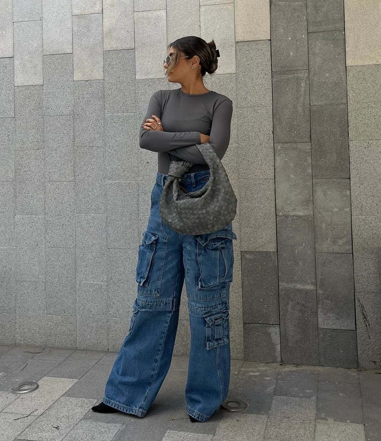 Denim Gray Dupe Bag XL