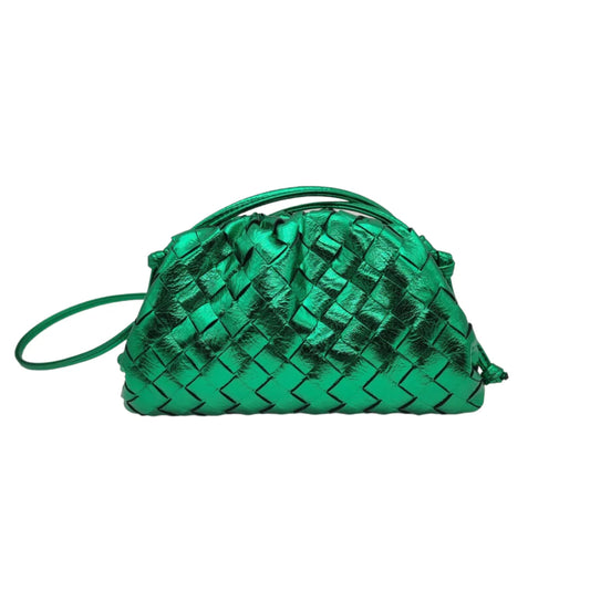 Green metalic pouch bag